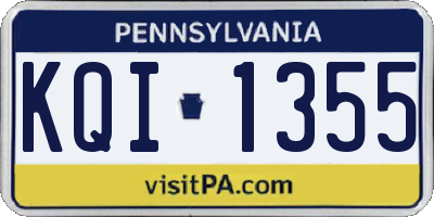 PA license plate KQI1355