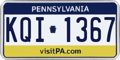 PA license plate KQI1367