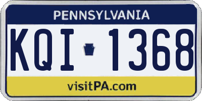 PA license plate KQI1368
