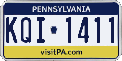 PA license plate KQI1411