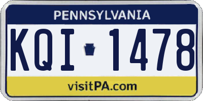 PA license plate KQI1478