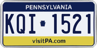 PA license plate KQI1521
