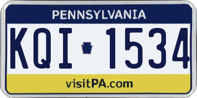 PA license plate KQI1534