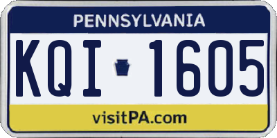 PA license plate KQI1605