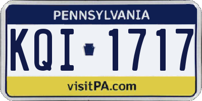 PA license plate KQI1717