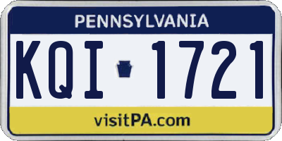 PA license plate KQI1721