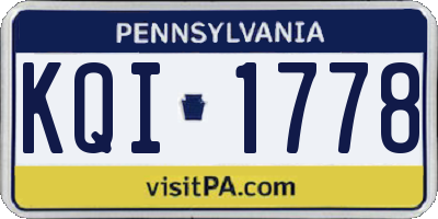 PA license plate KQI1778