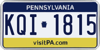PA license plate KQI1815