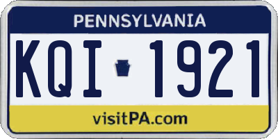 PA license plate KQI1921