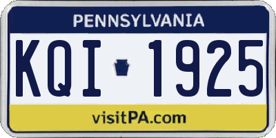 PA license plate KQI1925