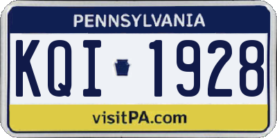 PA license plate KQI1928