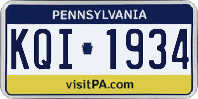 PA license plate KQI1934