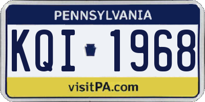 PA license plate KQI1968