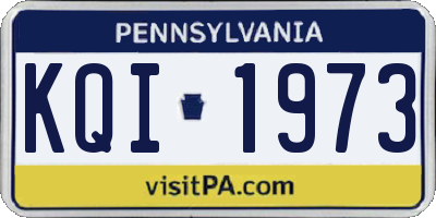 PA license plate KQI1973
