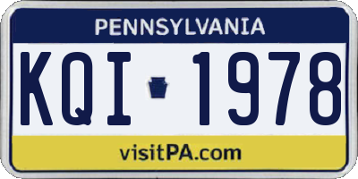 PA license plate KQI1978