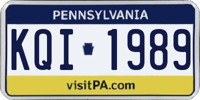 PA license plate KQI1989