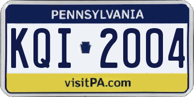 PA license plate KQI2004