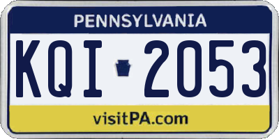 PA license plate KQI2053