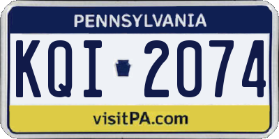 PA license plate KQI2074