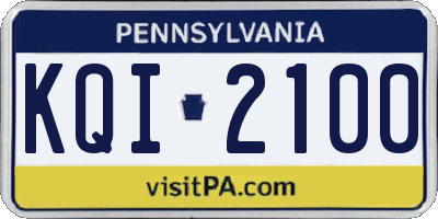 PA license plate KQI2100
