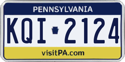 PA license plate KQI2124