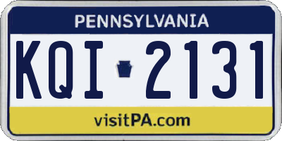 PA license plate KQI2131