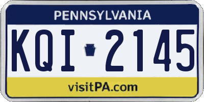 PA license plate KQI2145