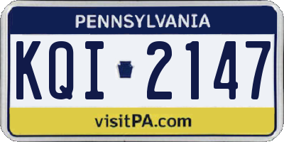 PA license plate KQI2147