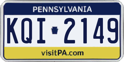 PA license plate KQI2149