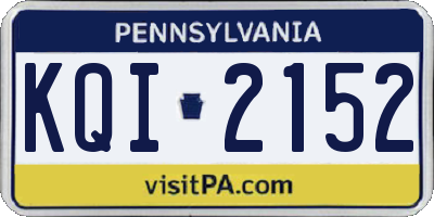 PA license plate KQI2152