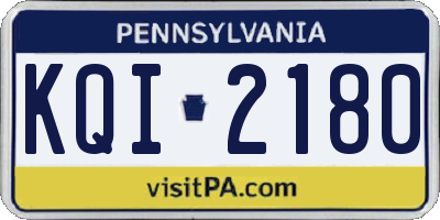 PA license plate KQI2180