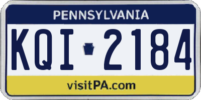 PA license plate KQI2184