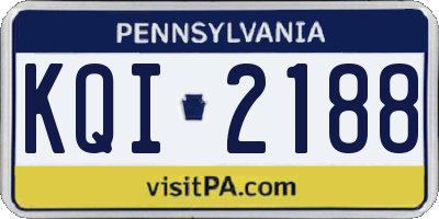 PA license plate KQI2188