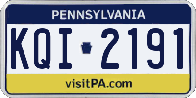 PA license plate KQI2191