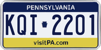 PA license plate KQI2201