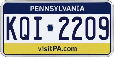 PA license plate KQI2209