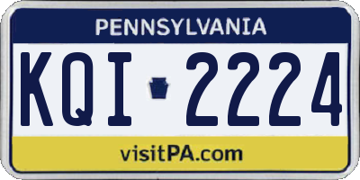 PA license plate KQI2224