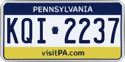 PA license plate KQI2237