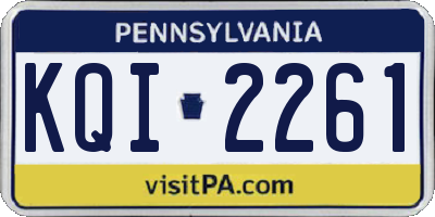 PA license plate KQI2261