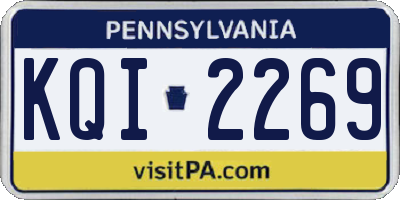 PA license plate KQI2269