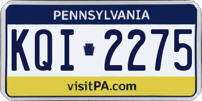 PA license plate KQI2275