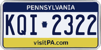 PA license plate KQI2322