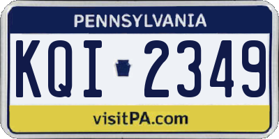 PA license plate KQI2349