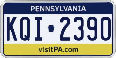 PA license plate KQI2390