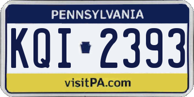 PA license plate KQI2393