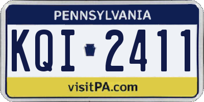 PA license plate KQI2411