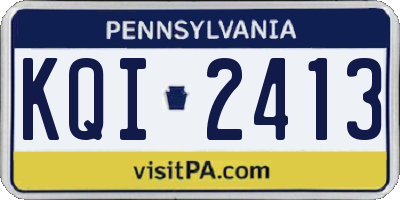 PA license plate KQI2413