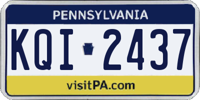 PA license plate KQI2437