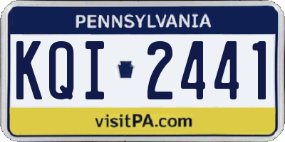 PA license plate KQI2441