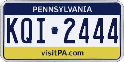 PA license plate KQI2444